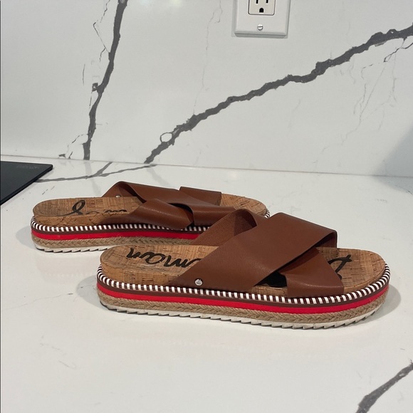 Sam Edelman Tan Cross Strap Sandals - Picture 6 of 10